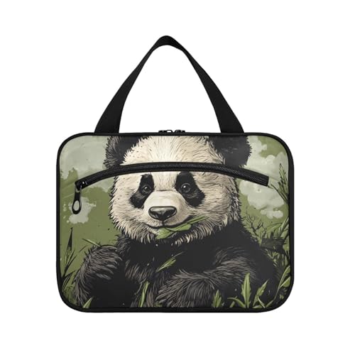 Panda Reisebehälter für Toilettenartikel mit Haken, faltbare Designer-Kosmetiktasche für Reisen, Essentials für Damen, Badezimmer, Bolsos para Hombre L, Grün von KLL