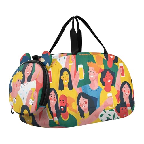 Party Kids Duffel Bag with Shoes Compartment Multifunctional Carry On Bag for Boys and Girls von KLL