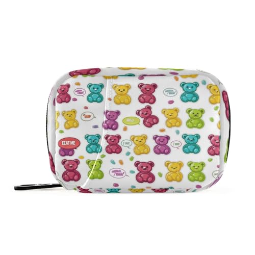 Pillenbeutel mit Bären mit Blasen, für Reisen, wiederverwendbar, mit abnehmbaren Fächern, tragbarer Reise-Medizin-Organizer für Geldbörse von KLL