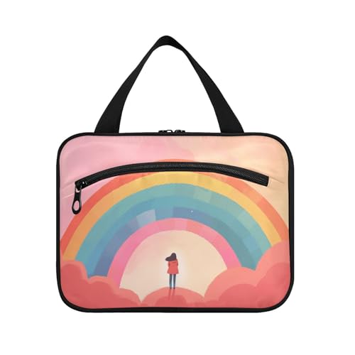 Rainbow Hängende Reisetasche für Frauen mit Haken, Designer-Kulturbeutel für Reisen, Must-Have Urlaub, Maleta para maquillaje L von KLL