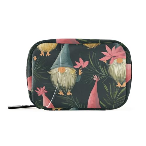 Reise-Medikamententasche mit niedlichen Cartoon-Blättern, mit abnehmbaren Fächern, praktisches Pillenetui, für die Reise für die Geldbörse, Schwarz von KLL