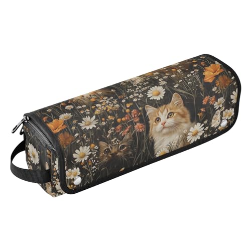 Reise-Werkzeugtasche mit Eisenmatte, Heizwerkzeuge, Reisetasche, Organizer für Lockenstab Glätteisen, flacher Haartrockner, Art Manx Katzen, schwarz, tragbar, Reisezubehör von KLL