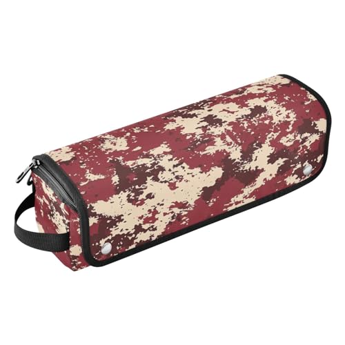 Reise-Werkzeugtasche mit Eisenmatte, Heizwerkzeuge, Reisetasche, Organizer für heiße Werkzeuge, Lockenstab und Glätteisen, Haarvolumizer, Camouflage, Burgunderrot von KLL
