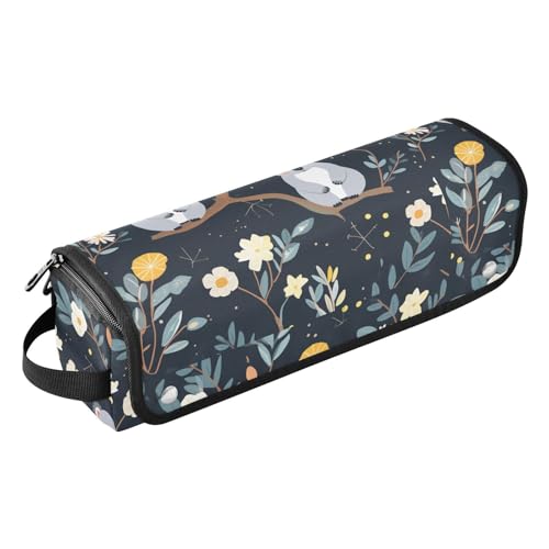 Reise-Werkzeugtasche mit hitzebeständigem Pad, großes Fassungsvermögen, Haar-Werkzeug-Organizer für Glätteisen, Lockenstab, Haartrockner, Safari-Waschbär, Marineblau, Reiseutensilien für Damen von KLL