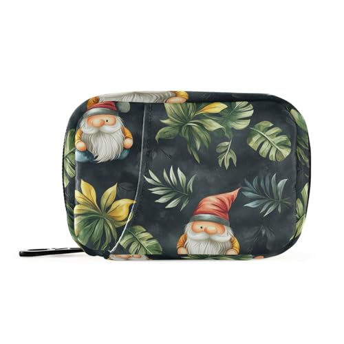 Reisemedizin Tasche mit abnehmbaren Fächern Cartoon Santa Leaf Design Tragbarer Organizer mit Reißverschluss für Geldbörse von KLL