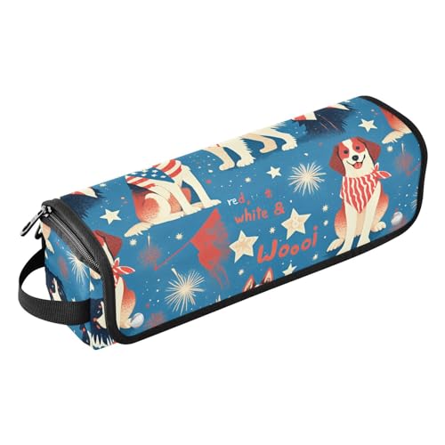 Reisetasche für Damen, mit hitzebeständiger Matte, Heizwerkzeug, Reisetasche, Organizer für heiße Werkzeuge, Lockenstab und Glätteisen, Volumizer Styler, US-Hundemuster, Reiseetui für Damen von KLL