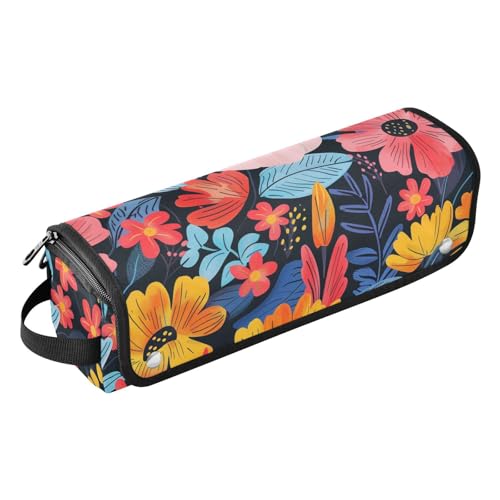Reisetasche für Haar-Werkzeug, mit hitzebeständigem Polster, doppellagig, Reise-Tragetasche für Glätteisen, Lockenstäbe, lebendige bunte Blumen, für Frauen von KLL
