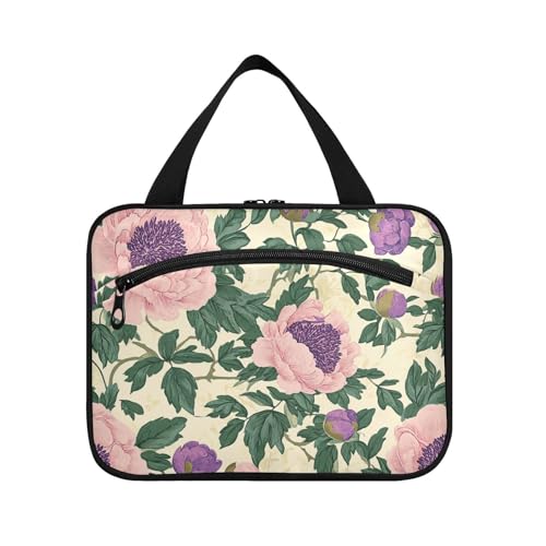 Reisetasche für Herren, Vintage-Stil, Mohnblumen, grüne Blätter, Retro, zum Aufhängen, mit Haken, Designer-Notwendigkeiten, Tragetasche für Damen, muss funktionieren, Größe L von KLL