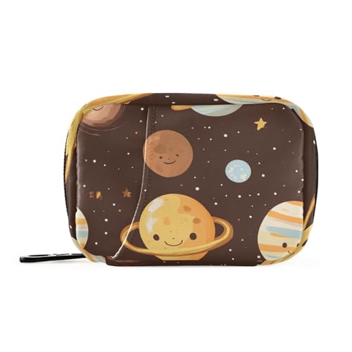 Reisetasche mit herausnehmbaren Fächern für Outdoor-Planeten und praktischem Cartoon-Cartoon-Design, Reise-Pillen-Organizer für Geldbörse von KLL