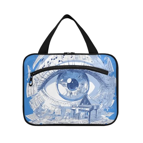 Reisetasche zum Aufhängen mit Haken im Punk-Stil mit Musiknoten, niedliches Designer-Rasierset, Tasche für Herren, für Accessoires, Must Haves Rucksackreisen, Bolsas de Maquillaje para Mujer L von KLL