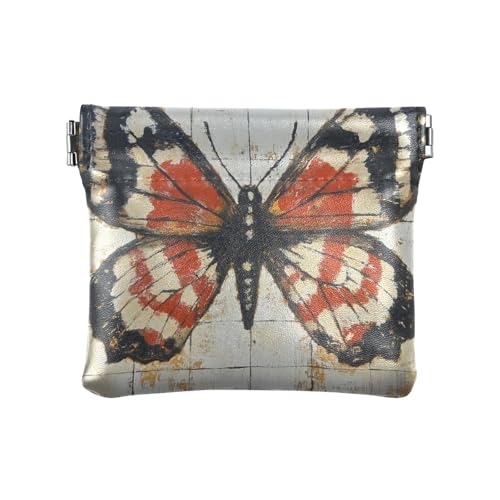 Retro Schmetterling Frauen Leder Münzgeldbörse Tragbare Münzhalter für Mädchen Frauen Damen von KLL