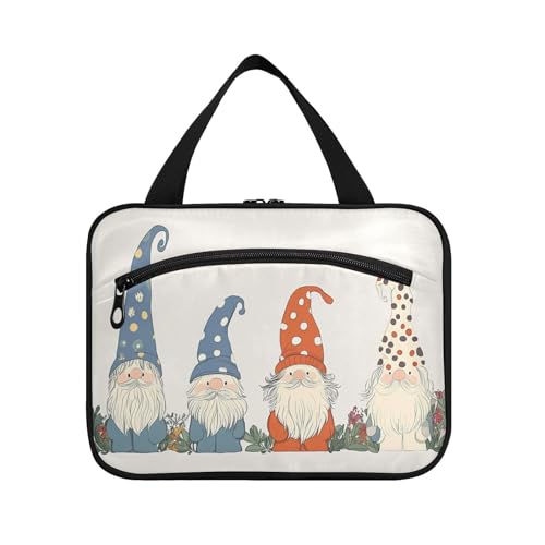 Retro Simple Gnomes Hanging Kulturtaschen für Frauen mit Haken, Designer Fashion Hanging Kulturtasche für Accessoires für Frauen Kreuzfahrten estuches para maquillaje L von KLL