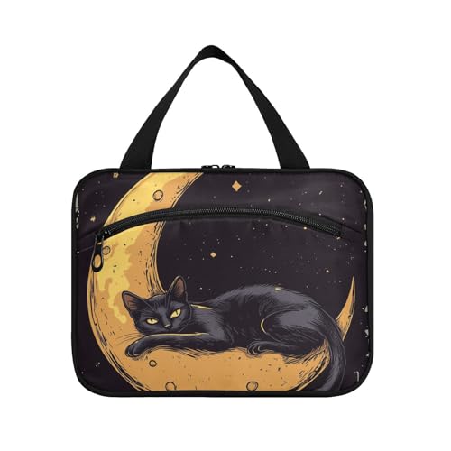 Retro-Stil Katze Mond Hängetasche für Frauen wasserdicht mit Haken, Designer waschbare Kosmetiktaschen für Trip Essentials Gym Porta Cosmeticos Mujer para cartera L von KLL