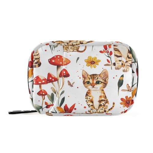 Savannah Cats Weiße Medizintaschen mit abnehmbaren Fächern, Pillen-Organizer für die Handtasche von KLL