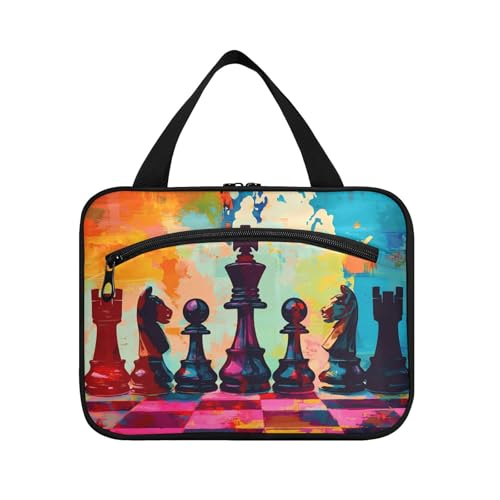 Schach-Set mit Farbmalerei, zum Aufhängen, Reise-Kulturbeutel mit Haken, Designer-Make-up-Tasche für Herren, Camping-Set de para Mujer L Schach-Set mit Farbmalerei, zum Aufhängen, Reise-Kulturbeutel mit Haken, Designer-Make-up-Tasche für Herren, Camping-Set de para Mujer L von KLL