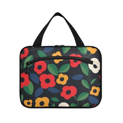 Schwarzer Mattis Kulturbeutel zum Aufhängen, Reise-Organizer mit Haken, waschbar, Designer-Kulturbeutel für Damen, Muss für Rucksackreisen, Bolso de para Mujer L von KLL