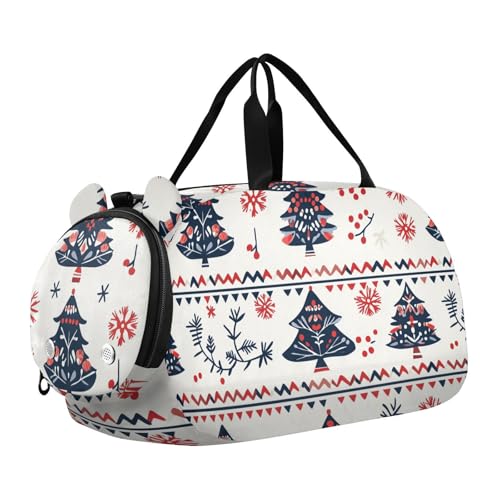 Simple Boho White Trees Kinder-Reisetasche mit Schuhfach, leicht, für Jungen und Mädchen von KLL