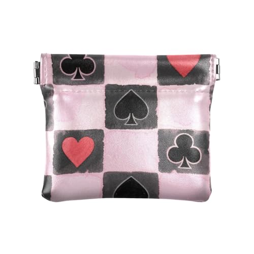 Spades Damen-Geldbörse mit Schachbrettmuster, klein, Leder, praktischer Schmuck-Organizer für Männer, Frauen, Reisen Spades Damen-Geldbörse mit Schachbrettmuster, klein, Leder, praktischer Schmuck-Organizer für Männer, Frauen, Reisen von KLL