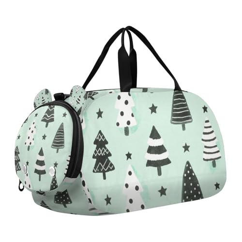 Sportbeutel mit Schuhfach, leicht, für Reisen, Schwimmen, Tanzen, Ballett, Motiv: Merry Christmas mit Minz- und Grünbäumen Sportbeutel mit Schuhfach, leicht, für Reisen, Schwimmen, Tanzen, Ballett, Motiv: Merry Christmas mit Minz- und Grünbäumen von KLL