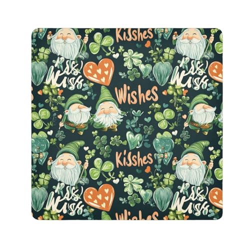 St. Patrick's Day Kisses Schutz-Kosmetiktasche, Stoff-Organizer, Verpackung, Kameralinse, Tuch für Toilettenartikel, St. Patrick's Day Küsse, 17.7x17.7in von KLL