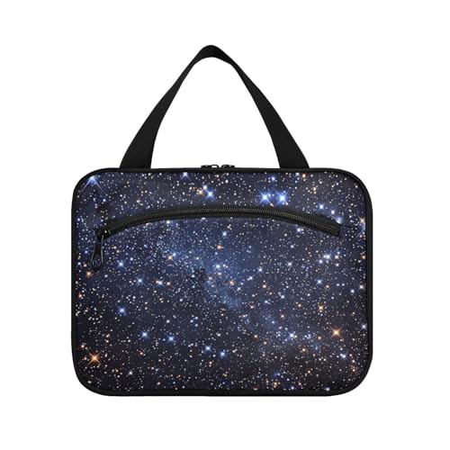 Stattered Stars Kulturbeutel zum Aufhängen, für Herren, mit Haken, kompakte Designer-Make-up-Tasche zum Aufhängen, für Reisen, Muss für Toilette, Cartera para maquillaje L von KLL