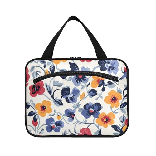 Stiefmütterchen Kulturbeutel im Landhausstil, zum Aufhängen, für Herren, Reisen, mit Haken, Designer-Make-up-Tasche für Auto, Reisen, Muss Arbeit, Bolso para maquillaje L von KLL