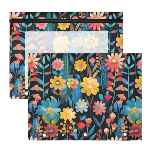 Stiftebox mit 3 Löchern, Stifthalter für A4-Papier, Briefe, 2 Stück, Lehrer, Kunstbedarf, Aufbewahrung, lebendige Blumen von KLL