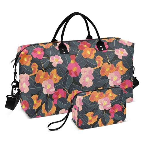 Style Fashion Camellia Flower Dekorative Handgepäcktasche Weekender Übernachtungstasche, großer Turnbeutel mit Kulturbeutel für Sport, multifunktional, Bolso de para Hombre von KLL