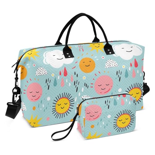 Sun Rainball Green Dekorative Reisetasche über Nacht Handgepäcktasche Turnbeutel mit Kulturbeutel für Workout Faltbar Bolsa de Gym para Mujer von KLL