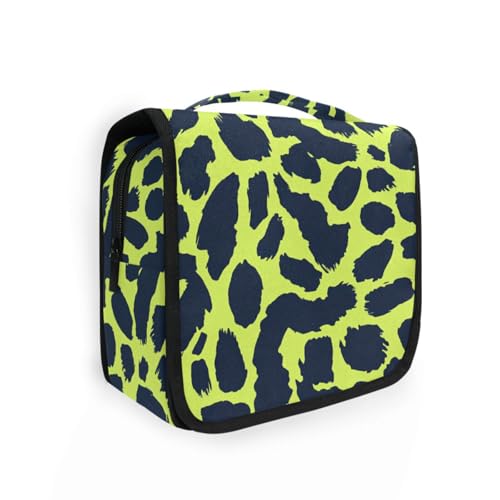 Tasche mit Leopardenmuster, Limettengrün und Marineblau, für Herren, Reisen, mit Haken zum Aufhängen, tragbar, Snack-Tasche, Camping von KLL