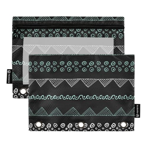 Tribal Bohemian (5) Bleistiftbeutel Bindereinlagen für Ringe Binder Ordner mit Binderlöchern für Schule Schreibwaren von KLL