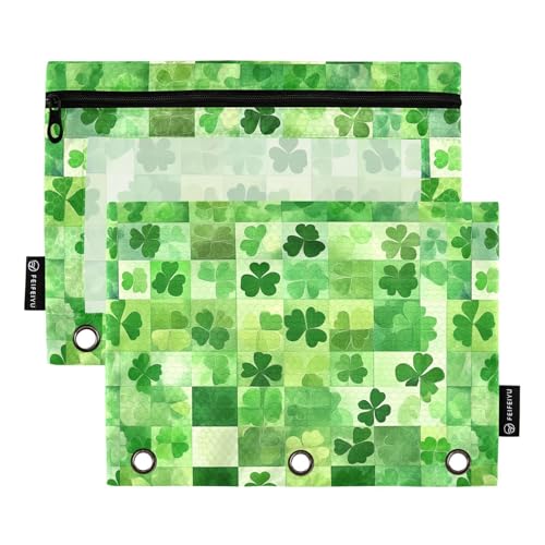 Unser St. Patrick's Day Klee Glück grüne Klee grüne Ringe Pull Tasche Stoff Stifttasche für 3 Ringe Ordner mit 3 Löchern für Studenten Schreibtischmaterial Zubehör Unser St. Patrick's Day Klee Glück grüne Klee grüne Ringe Pull Tasche Stoff Stifttasche für 3 Ringe Ordner mit 3 Löchern für Studenten Schreibtischmaterial Zubehör von KLL