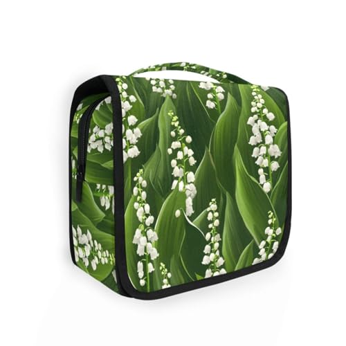 Weiße Maiglöckchen-Tasche für Damen, wasserdicht, mit Haken zum Aufhängen, mit Reißverschluss, für Reisen Weiße Maiglöckchen-Tasche für Damen, wasserdicht, mit Haken zum Aufhängen, mit Reißverschluss, für Reisen von KLL