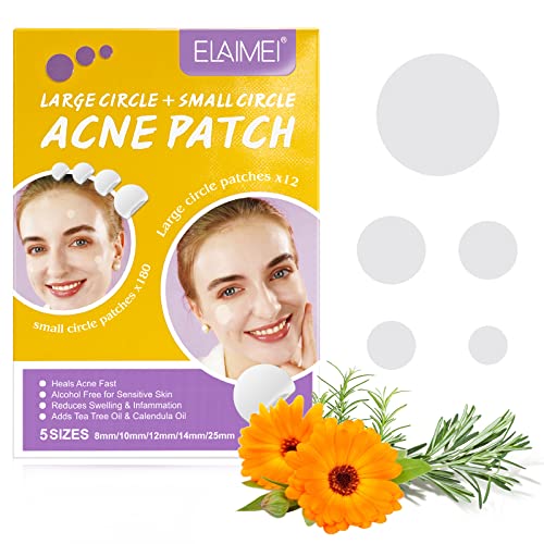 192 Stück Patches Pickel, Pickel, Pimple Patch unsichtbare Pickel Hydrokolloid Akne Pimple Behandlung Anti-Akne und Anti-Unvollkommenheiten Tag Gesicht können Akne schnell loswerden von KLLALO