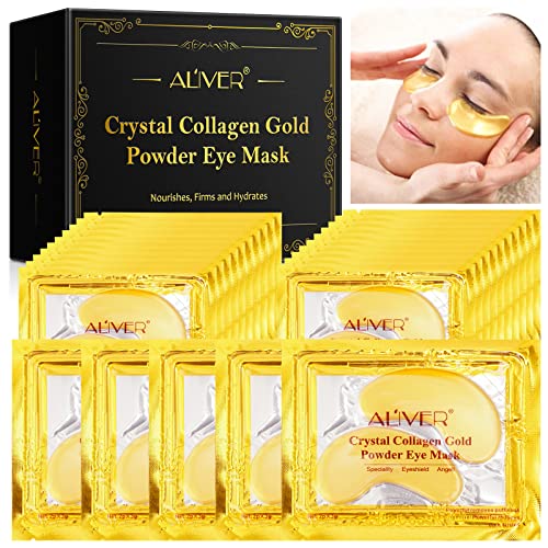 Eye Mask, Kollagen Patch Augen, Augenmaske, Augenmaske aus 24 K Gold, 25 Paar, Patch Augenringe und Taschen, Anti-Falten, Beutelentferner, Anti-Aging Feuchtigkeit von KLLALO