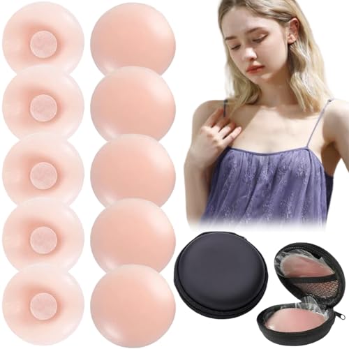KLLJ Nippelpads,10pcs Selbstklebende Nipple Cover für Frauen,Premium Nippelcover,Nippelpads Damen,Damen Nippel Covers,Nippelcover Selbstklebende Ultra Dünn,Damen Nipple Cover mit Brustwarzenschutz von KLLJ