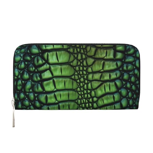 Alligator-Leder-Geldbörse für Damen und Mädchen, mit Reißverschluss, Kreditkartenhalter, lang, PU, Clutch, Geldbörse, wasserdicht, Reisehandtasche Alligator-Leder-Geldbörse für Damen und Mädchen, mit Reißverschluss, Kreditkartenhalter, lang, PU, Clutch, Geldbörse, wasserdicht, Reisehandtasche von KLLTYHMU