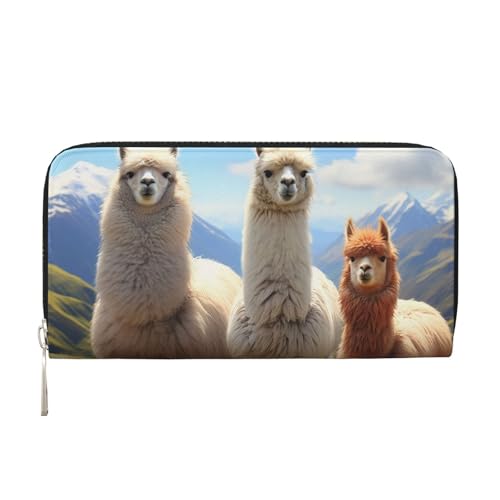 Alpaca Family Ledergeldbörse für Damen und Mädchen, mit Reißverschluss, Kreditkartenhalter, lang, PU, Clutch, Geldbörse, wasserdicht, Reisehandtasche Alpaca Family Ledergeldbörse für Damen und Mädchen, mit Reißverschluss, Kreditkartenhalter, lang, PU, Clutch, Geldbörse, wasserdicht, Reisehandtasche von KLLTYHMU