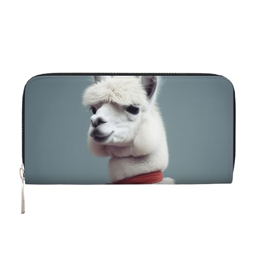 Alpaka-Ledergeldbörse für Damen und Mädchen, mit Reißverschluss, Kreditkartenhalter, lang, PU, Clutch, Geldbörse, wasserdicht, Reisehandtasche von KLLTYHMU