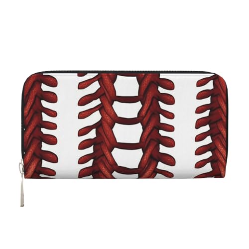 Baseball-Softball-Schnürsenkel, Ledergeldbörse für Damen und Mädchen, mit Reißverschluss, Kreditkartenhalter, lang, PU, Clutch, Geldbörse, wasserdicht, Reisehandtasche Baseball-Softball-Schnürsenkel, Ledergeldbörse für Damen und Mädchen, mit Reißverschluss, Kreditkartenhalter, lang, PU, Clutch, Geldbörse, wasserdicht, Reisehandtasche von KLLTYHMU