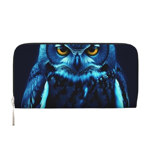 Blaue Eule Leder Geldbörse für Frauen Mädchen Reißverschluss Kreditkartenhalter Lange PU Geldbörse Clutch Geldbörse Wasserdichte Reisehandtasche Blaue Eule Leder Geldbörse für Frauen Mädchen Reißverschluss Kreditkartenhalter Lange PU Geldbörse Clutch Geldbörse Wasserdichte Reisehandtasche von KLLTYHMU
