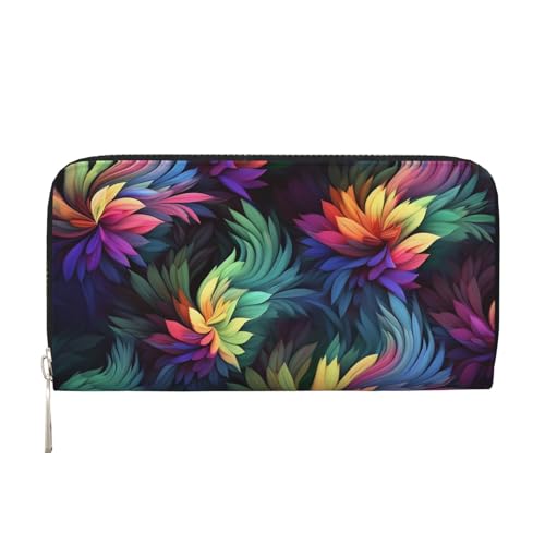 Bunte Geldbörse aus Leder mit Blumenmuster für Damen und Mädchen, mit Reißverschluss, lange PU-Geldbörse, Clutch, wasserdicht, Reisehandtasche Bunte Geldbörse aus Leder mit Blumenmuster für Damen und Mädchen, mit Reißverschluss, lange PU-Geldbörse, Clutch, wasserdicht, Reisehandtasche von KLLTYHMU