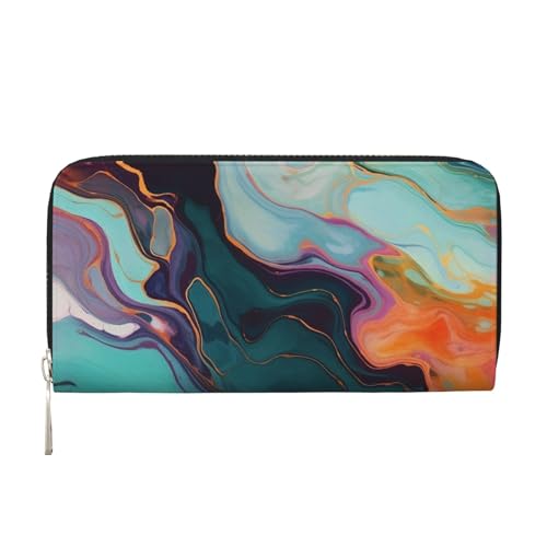 Bunte Marmor-Leder-Geldbörse für Frauen und Mädchen, mit Reißverschluss, Kreditkartenhalter, lange PU-Geldbörse, Clutch, Geldbörse, wasserdichte Reisehandtasche Bunte Marmor-Leder-Geldbörse für Frauen und Mädchen, mit Reißverschluss, Kreditkartenhalter, lange PU-Geldbörse, Clutch, Geldbörse, wasserdichte Reisehandtasche von KLLTYHMU