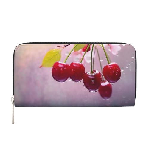 Cherry Leather Wallet For Women Girl, Zip Around Credit Card Holder Long Pu Wallet Clutch Purse Waterproof Travel Handbag Cherry Leather Wallet For Women Girl, Zip Around Credit Card Holder Long Pu Wallet Clutch Purse Waterproof Travel Handbag von KLLTYHMU