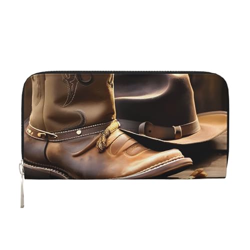 Cowboyhut und Stiefel, Ledergeldbörse für Damen und Mädchen, mit Reißverschluss, Kreditkartenhalter, lang, PU, Clutch, Geldbörse, wasserdicht, Reisehandtasche Cowboyhut und Stiefel, Ledergeldbörse für Damen und Mädchen, mit Reißverschluss, Kreditkartenhalter, lang, PU, Clutch, Geldbörse, wasserdicht, Reisehandtasche von KLLTYHMU