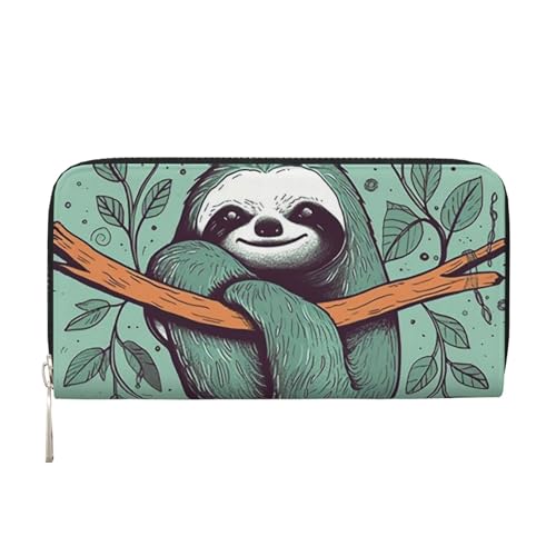 Faultier-Geldbörse aus Leder für Damen und Mädchen, mit Reißverschluss, Kreditkartenhalter, lang, PU, Clutch, wasserdicht, Reisehandtasche Faultier-Geldbörse aus Leder für Damen und Mädchen, mit Reißverschluss, Kreditkartenhalter, lang, PU, Clutch, wasserdicht, Reisehandtasche von KLLTYHMU