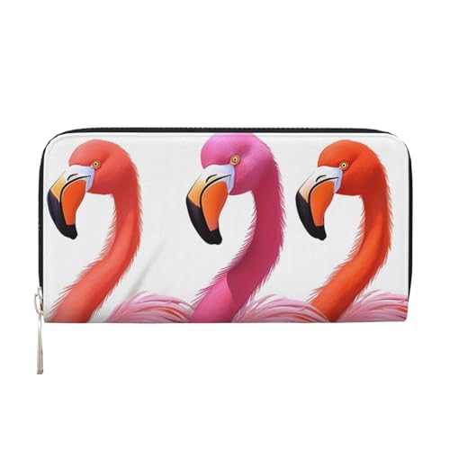 Flamingo Geldbörse aus Leder für Damen und Mädchen, mit Reißverschluss, Kreditkartenhalter, lang, PU, Clutch, Geldbörse, wasserdicht, Reisehandtasche Flamingo Geldbörse aus Leder für Damen und Mädchen, mit Reißverschluss, Kreditkartenhalter, lang, PU, Clutch, Geldbörse, wasserdicht, Reisehandtasche von KLLTYHMU