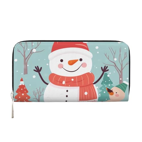 Frohe Weihnachten Schneemann Leder Geldbörse für Frauen Mädchen Reißverschluss Kreditkartenhalter Lange PU Geldbörse Clutch Geldbörse Wasserdichte Reisehandtasche Frohe Weihnachten Schneemann Leder Geldbörse für Frauen Mädchen Reißverschluss Kreditkartenhalter Lange PU Geldbörse Clutch Geldbörse Wasserdichte Reisehandtasche von KLLTYHMU