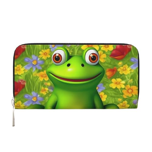 Frosch-Leder-Geldbörse für Damen und Mädchen, mit Reißverschluss, Kreditkartenhalter, lang, PU, Clutch, Geldbörse, wasserdicht, Reisehandtasche Frosch-Leder-Geldbörse für Damen und Mädchen, mit Reißverschluss, Kreditkartenhalter, lang, PU, Clutch, Geldbörse, wasserdicht, Reisehandtasche von KLLTYHMU