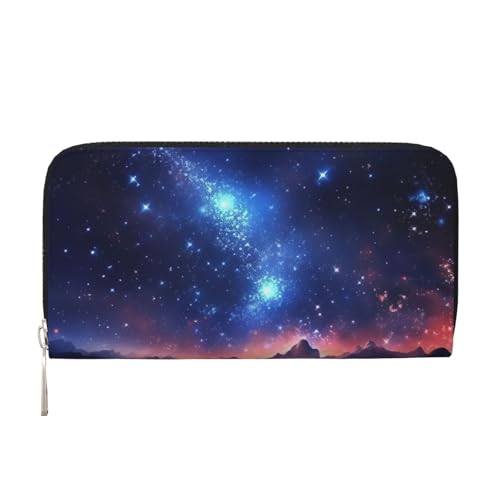 Galaxy Night Ledergeldbörse für Damen und Mädchen, mit Reißverschluss, Kreditkartenhalter, lang, PU, Clutch, Geldbörse, wasserdicht, Reisehandtasche Galaxy Night Ledergeldbörse für Damen und Mädchen, mit Reißverschluss, Kreditkartenhalter, lang, PU, Clutch, Geldbörse, wasserdicht, Reisehandtasche von KLLTYHMU